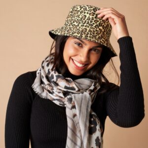 Blancheporte Obojstranný nepremokavý klobúk leopardia/čierna