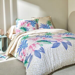 Blancheporte Bavlnená posteľná bielizeň Hawai piesková obliečka na prikrývku240x220cm