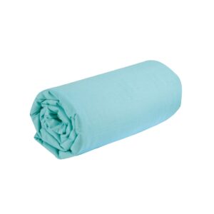 Blancheporte Jednofarebná napínacia plachta s hĺbkou rohov 32 cm z bavlny blankytná modrá 140x190cm