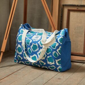 Blancheporte Maxi taška z kolekcie Odette Lepeltier modrá/zelená