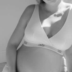 Biela nevystužená tehotenská podprsenka Life