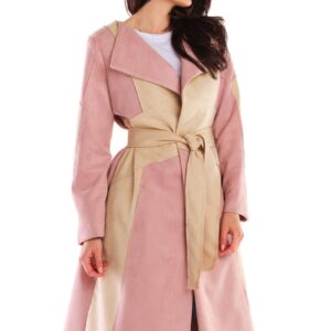 Ružovo-béžový kabát A463