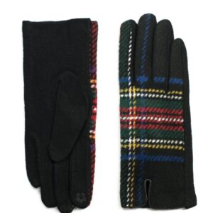 Čierne kárované rukavice Scotland